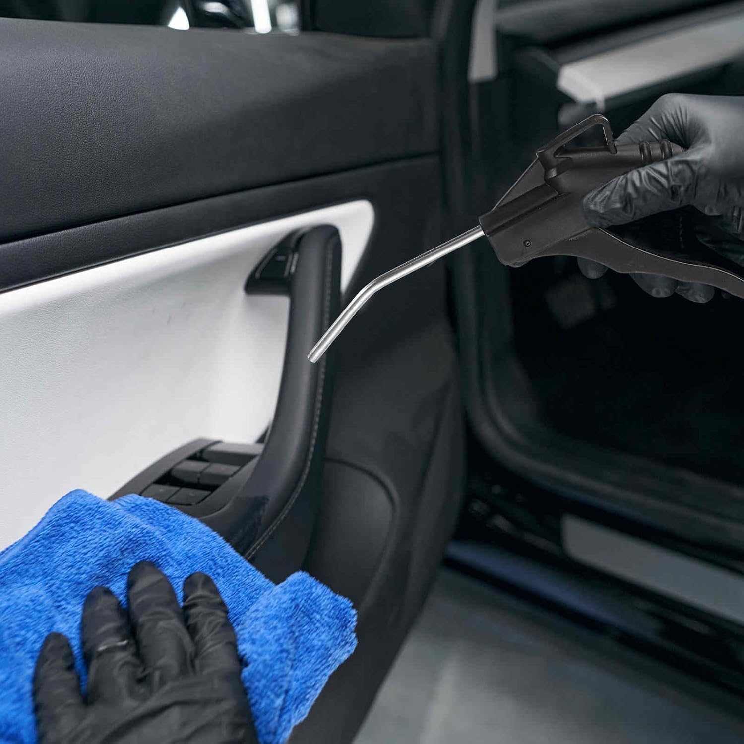 HARFINGTON 8pcs Air Blow Gun High Flow Air Compressor Blow Gun with 1/4" NPT Male Air Plug and Angled Bent for Industrial Household Air Tools Removing Dust Cleaning