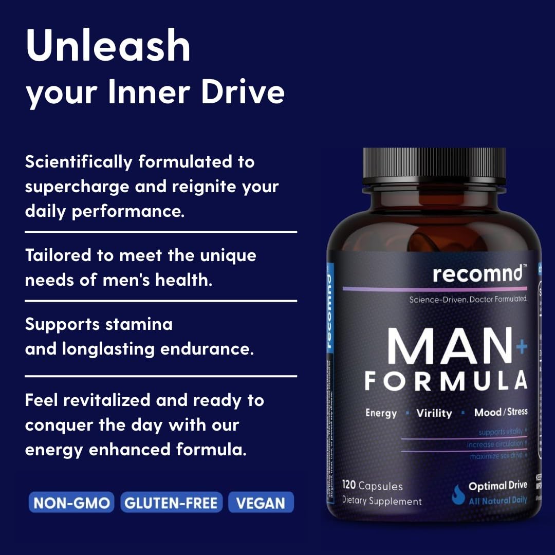 Nutrition - Man+ Formula, Energy Support, Muscle Support Supplements for Men with Vitamin E, Saw Palmetto, Red Korean Ginseng, and More, 120 Capsules — Amazon image 2