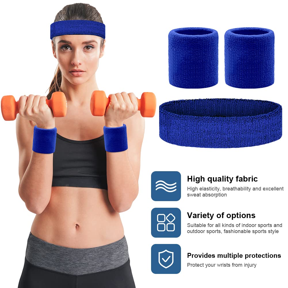 Polsini Sportivi Assorbisudore - Set Da 2, 8x8cm - Per Palestra, Tennis, Basket - Uomo/donna