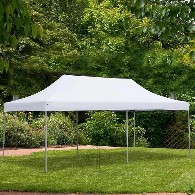 Image of THESHELTERS - 10x20 ft Outdoor Canopy Tent, Instant Foldable & Pop up Garden Gazebo Tent for Decoration, Party, Event, Wedding & Camping (White)