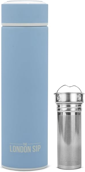 London Sip Multi-Purpose Tea Infuser Travel Mug and Tumbler Fruit Infuser Flask Hot and Cold Double Wall Stainless Steel