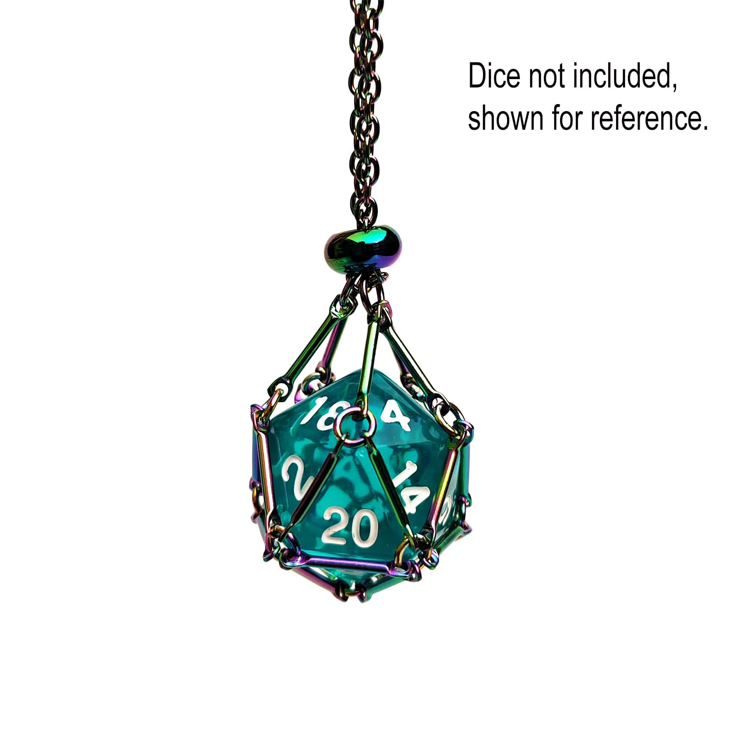 Roll For Initiative Dice Charm Necklace – Polyhedral D4-D20 RPG Gaming Jewelry For D&D Fans