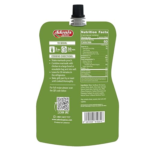 Miniatura 2 de Adonis - Pollo Shawarma Quick Marinade, 6 oz (170g), marinada líquida lista para usar