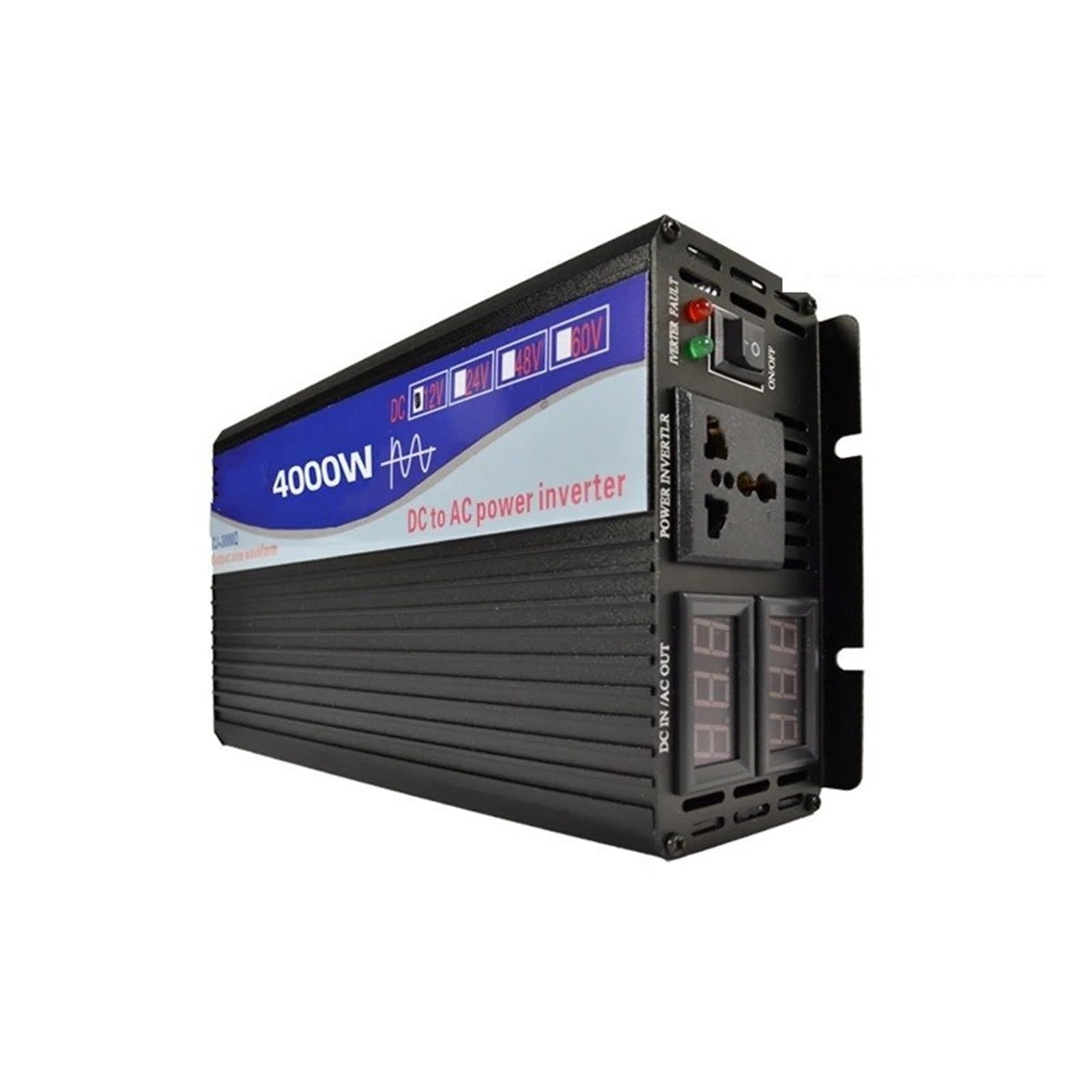 Inversor Inversor De Onda Sinusoidal Pura 2000W 3000W 4000W CC 12V 24V 48V 60V Y 72V A CA 110V Y 220V Doble Pantalla Digital(72V,230V(60Hz),4000W)