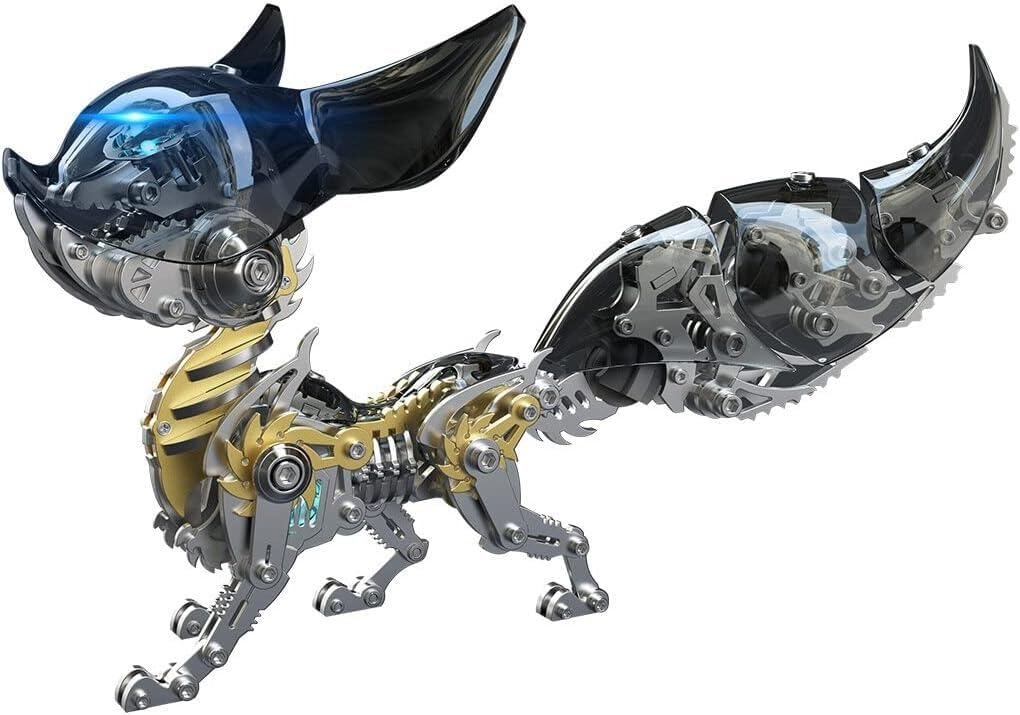 Metalowe puzzle 3D dla dorosłych, zestaw modeli do składania mechanicznego lisa, układanki do samodzielnego montażu, łamigłówka, idealna dekoracja biurka i wybór prezentów 339 szt.