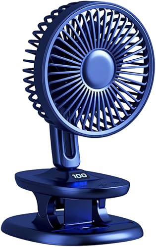 Ventiladores de mesa portátiles de 5 pulgadas con clip, cabezal oscilante de 120, arribaabajo, indicador LED ajustable, ajuste de temporizador,