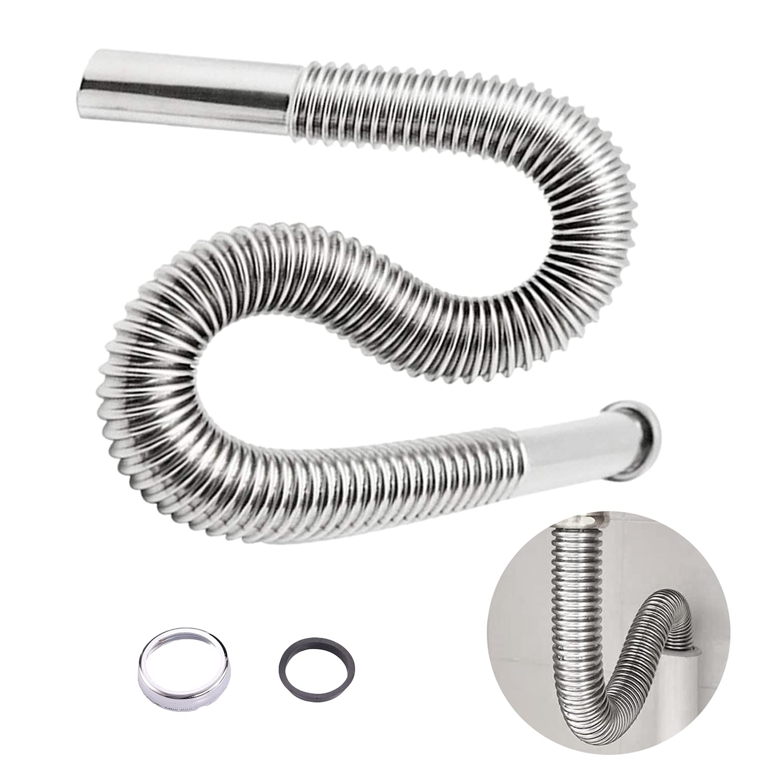 Buy Sink Siphon, Stainless Steel Siphon, Sink Drain Hose, Flexible