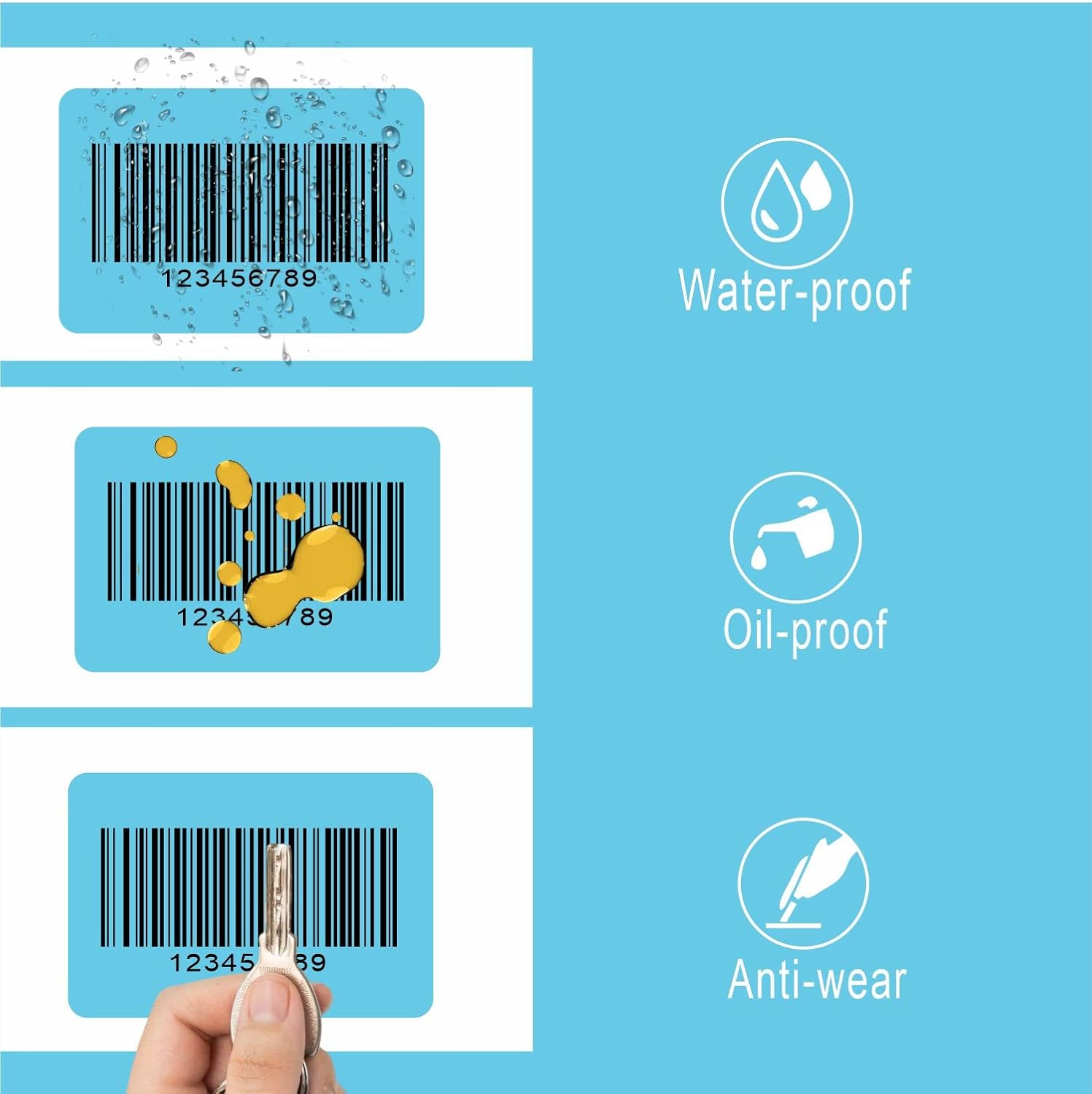Direct Thermal Labels 2×3 Inch, Self-Adhesive Address Shipping Thermal Stickers Light Blue - 500 Labels per Roll（10 Rolls）