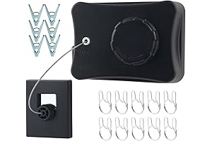 Clothes Line Reel Retractable Outdoor | 16.7ft Heavy-Duty Black Indoor Clothesline for Drying