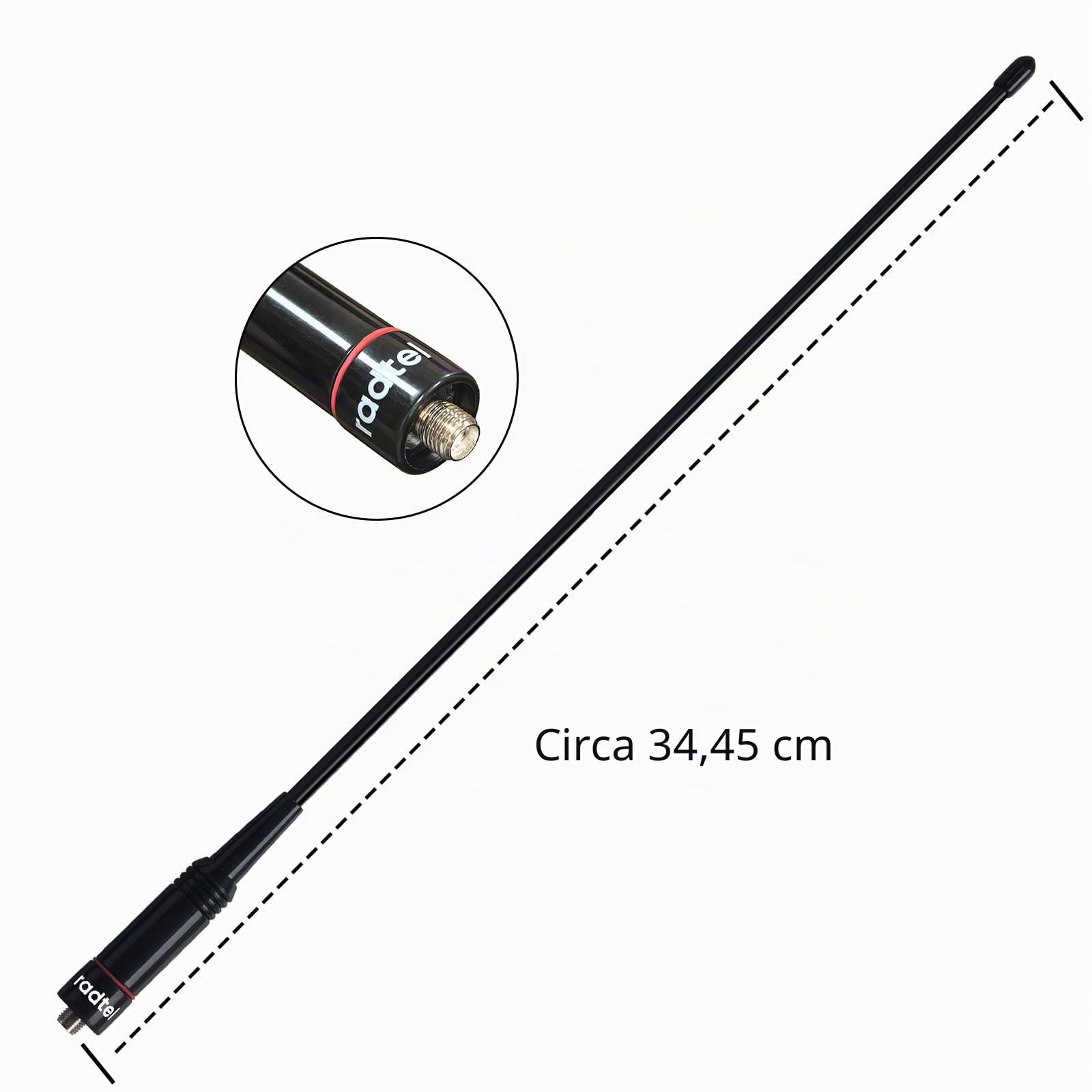 Radtel Tri-Band Flex-Antenne RHD-771S 144//220/430Mhz 35cm/13,7 Zoll SMA-Buchse Faltbare weiche Antenne kompatibel mit Baofeng radtel RT-900 RT-920 RT-860 RT-880 RT-950 Radios