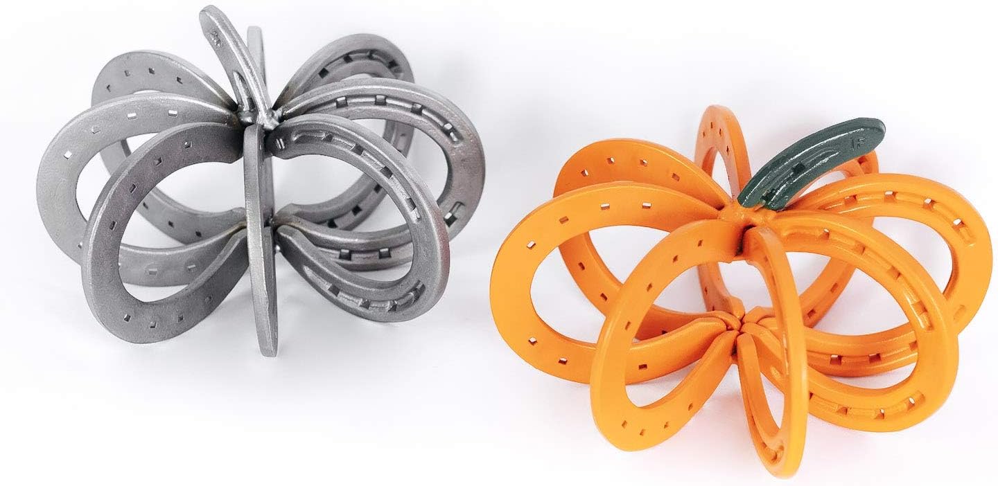 Rustic Horseshoe Pumpkin - The Heritage Forge Orange + Green / S…