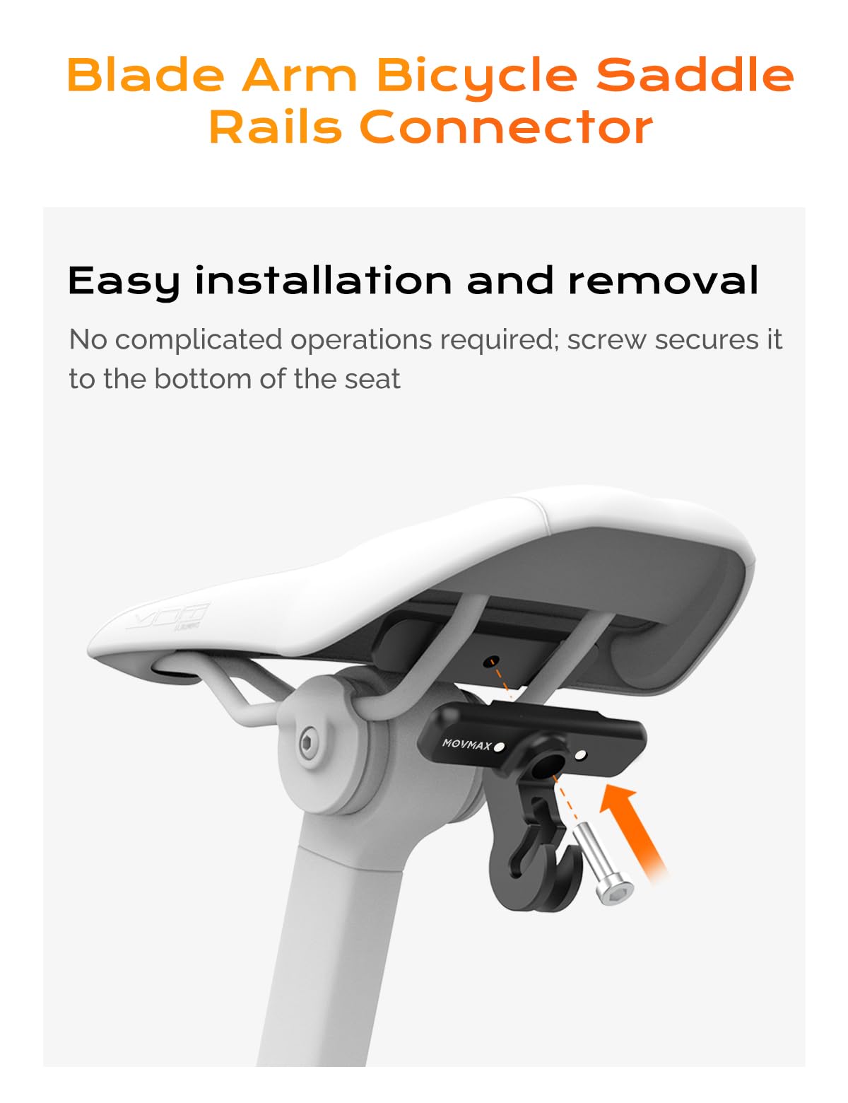 MOVMAX Bicycle Saddle Rails Connector, Compatible with Invisible Carbon Fiber Selfie Stick/Blade Arm for Insta360 X5/X4 /X3,Action Bike Seat Camera Mount,Insta360 Bike Accessories Shooting System