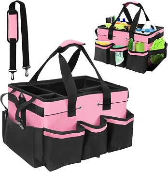 Cleaning Bags for Housekeepers, Cleaning Supply Caddy Under Sink Pink