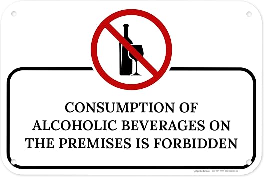 Consumption Of Alcoholic Beverages On This premises Is Forbidden Sign, 12x18 Inches, 55 mil thick HDPS high density polystyrene, Made in USA by My Sign Center