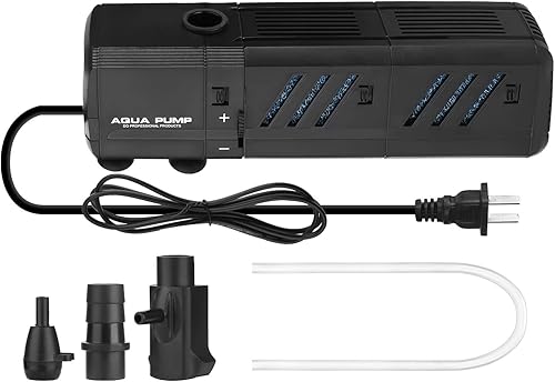 Miniatura 7 de Filtro interno sumergible para acuario de 8 W, filtro ajustable para pecera con bomba de agua de 200 GPH para pecera de 10 a 50 galones, color negro
