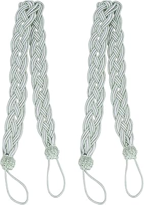 VOSAREA 2Pcs Woven Curtain Holdbacks Braided Curtain Tiebacks Curtain Tie Rope Drapery Rope Tieback for Home