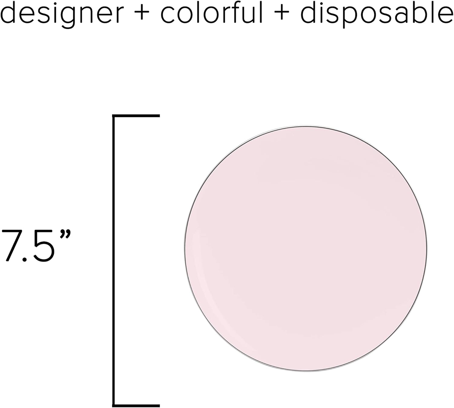 LUXE PARTY NYC Plastic 30 Pack Dinnerware Plates | Disposable| 7.5"| Salad Plate| Appetizer | Dessert| Partyware| Party Supplies | Holidays | Blush and Silver