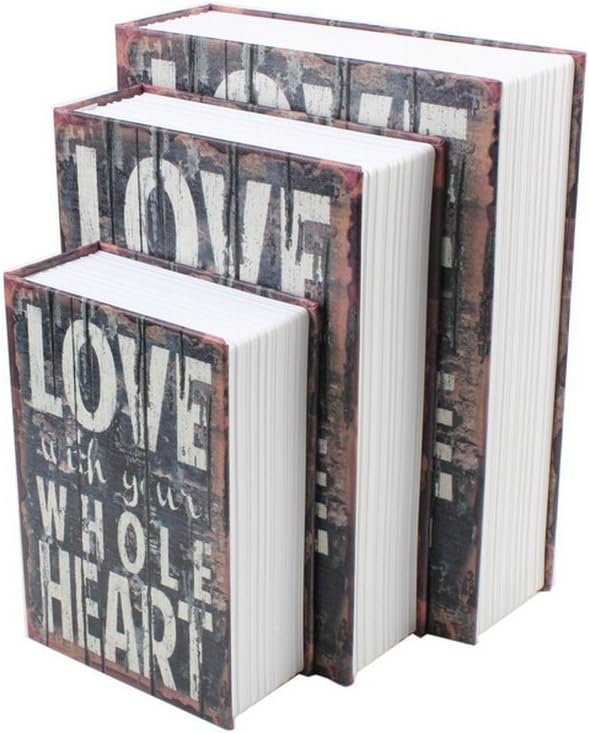 Secret Book Hidden Security Safe Lock Cash Money Jewellery Locker Box Open by Key S/M/L (M, Love with Your Whole Heart)
