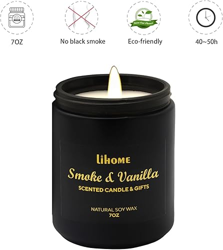 Miniatura 2 de Velas para hombres, decoración de habitación para hombres, regalos para hombres, velas de cera de soja natural para el hogar, velas negras ahumadas