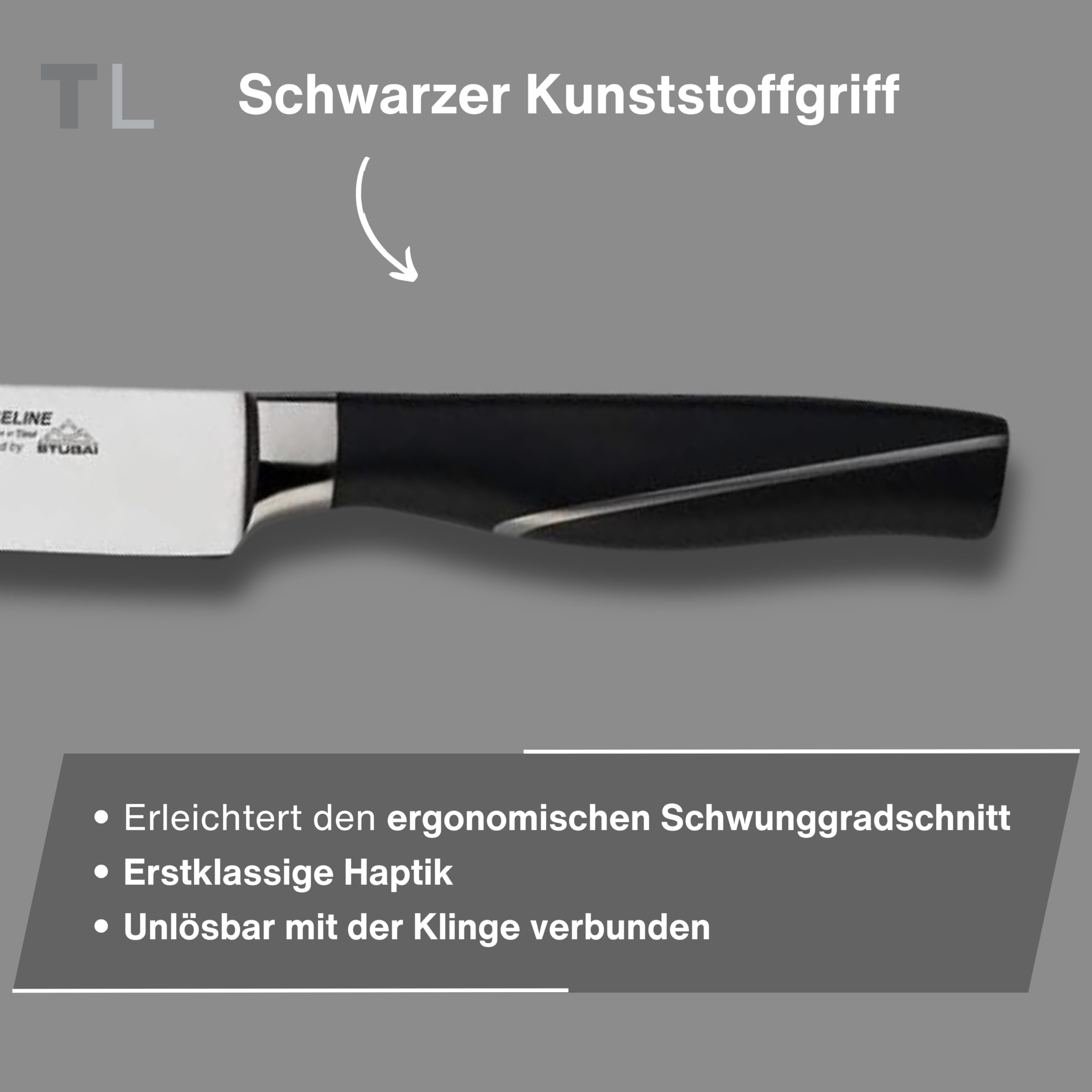 Tyrolit LIFE Schinkenmesser - 21 cm Edelstahlklinge, mehrfach eisgehärtet - flexibles Küchenmesser für Fisch, Fleisch und Gemüse - Made in Tirol