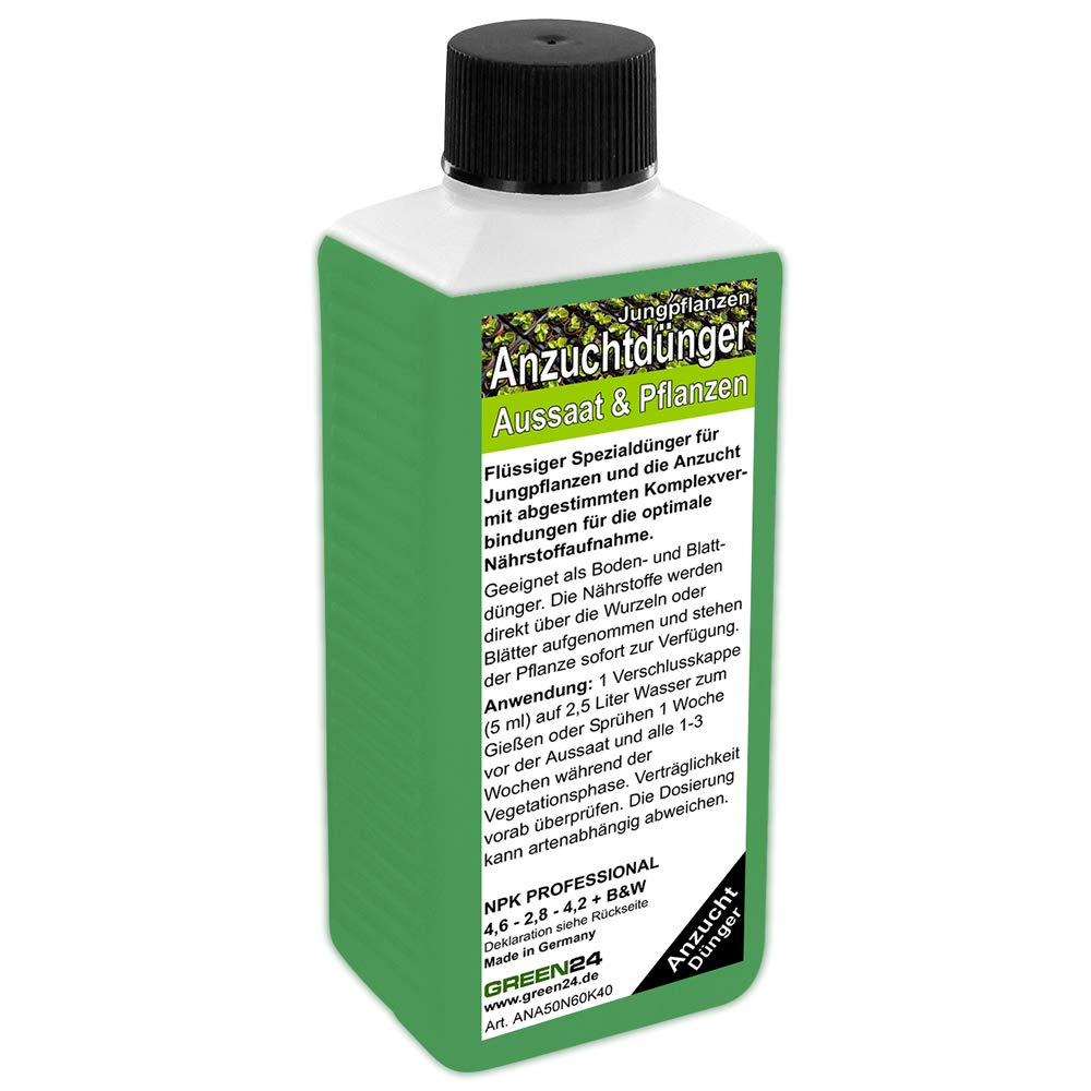 GREEN24 Anzucht Dnger - Jungpflanzennahrung fr Stecklinge Smlinge Anzucht  Vermehrung Aussaat Pikieren Hochleistungsdnger NPK 250ml fr Jungpflanzen  als Konzentrat : Amazon.de: Garten