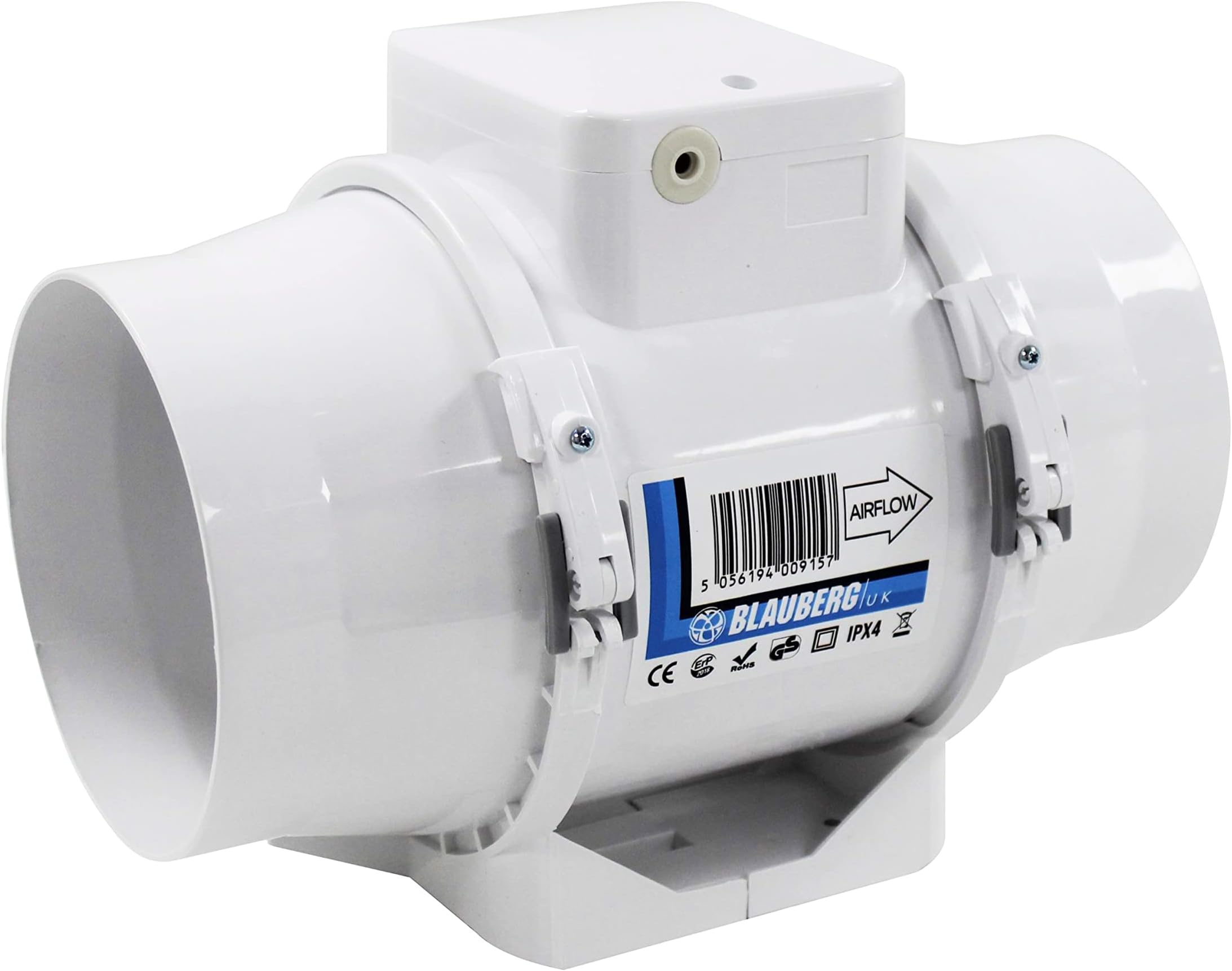 125 mm 5 inch diameter Bathroom Inline Extractor Fan Toilet Loft Mounted Powerful Ventilation Damp Control Shower Ceiling