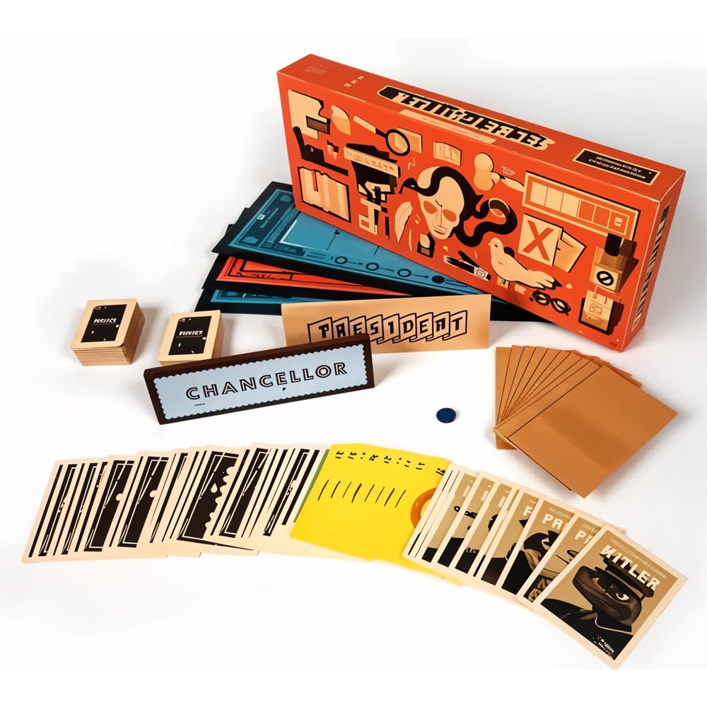 AMERTEER Secret Hitler Board Game, Strategy Card Game for Family Party - Looking Hidden Roles Game The World's Ever Seen for Friends Gathering, Group Fun, and Multiplayer Interactive Games