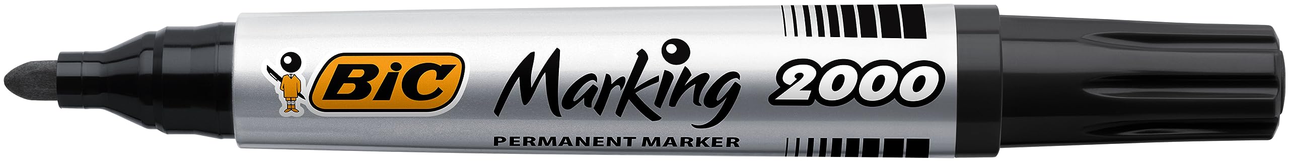 BIC Marking 2000 ECOlutions - Marqueurs Permanents Résistants avec Pointe Conique Moyenne - Noir, Boîte de 36