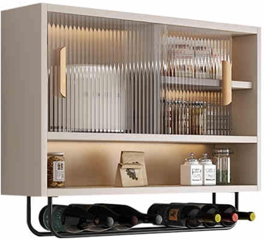 Wall Cabinet with Doors for Kitchen Storage, Kitchen Wall Cabinets Mounted Hanging Organizer, Wall Mount Cabinets with Shelves for Bathroom Bedroom Living Room, Wall Cabinets with Metal Up-and-Over D