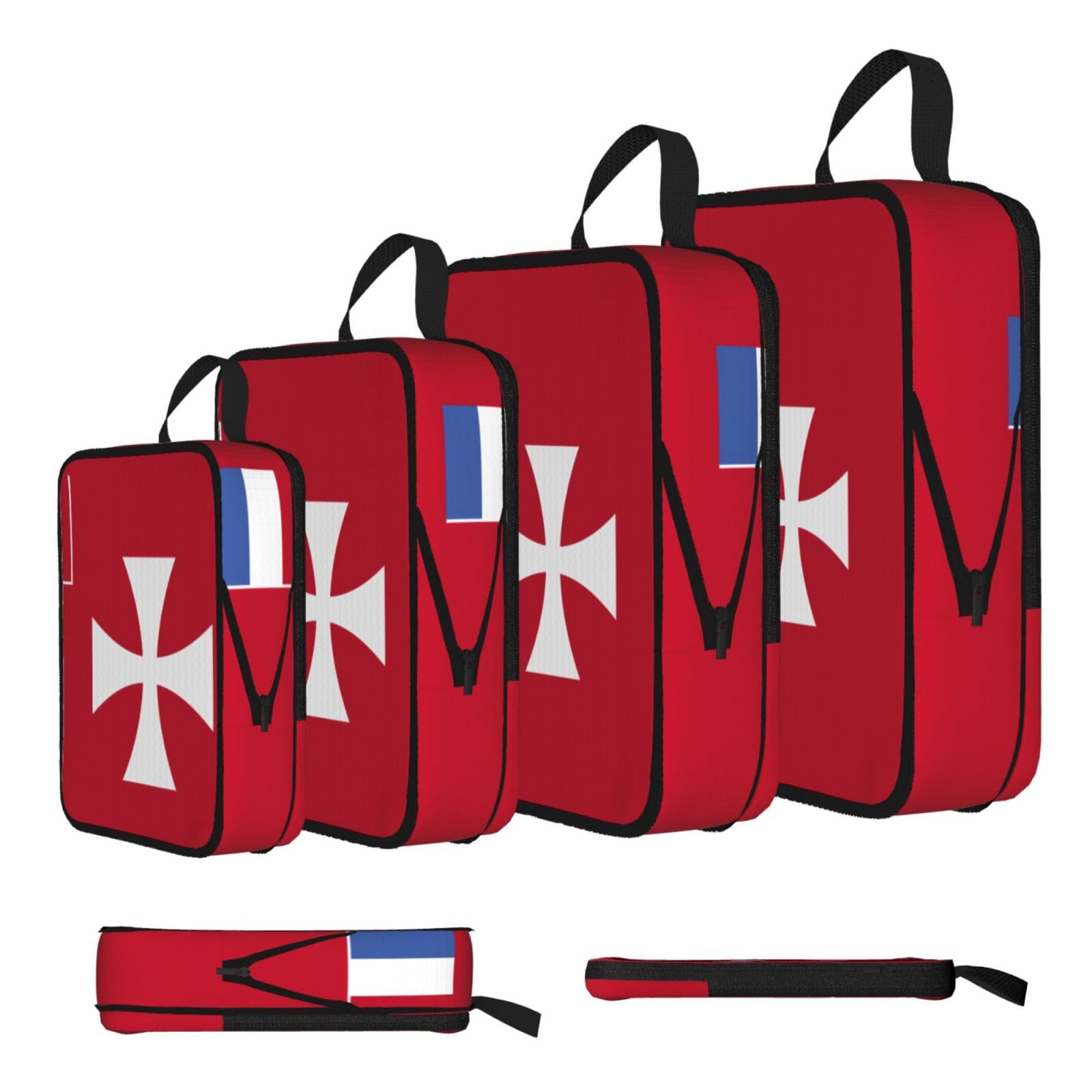 Flag of Wallis and Futuna Islands Compression Packing Cubes 4 Piece Set