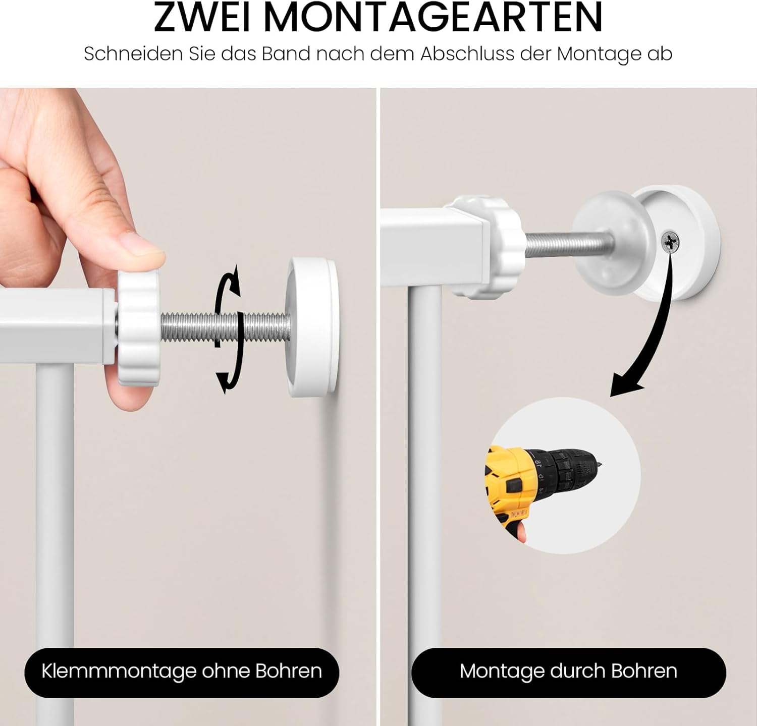 WOLTU Treppenschutzgitter 75–97 cm, Metall Türschutzgitter, Auto-Close, 90°-Stopp, beidseitig schwenkbar, Schwarz