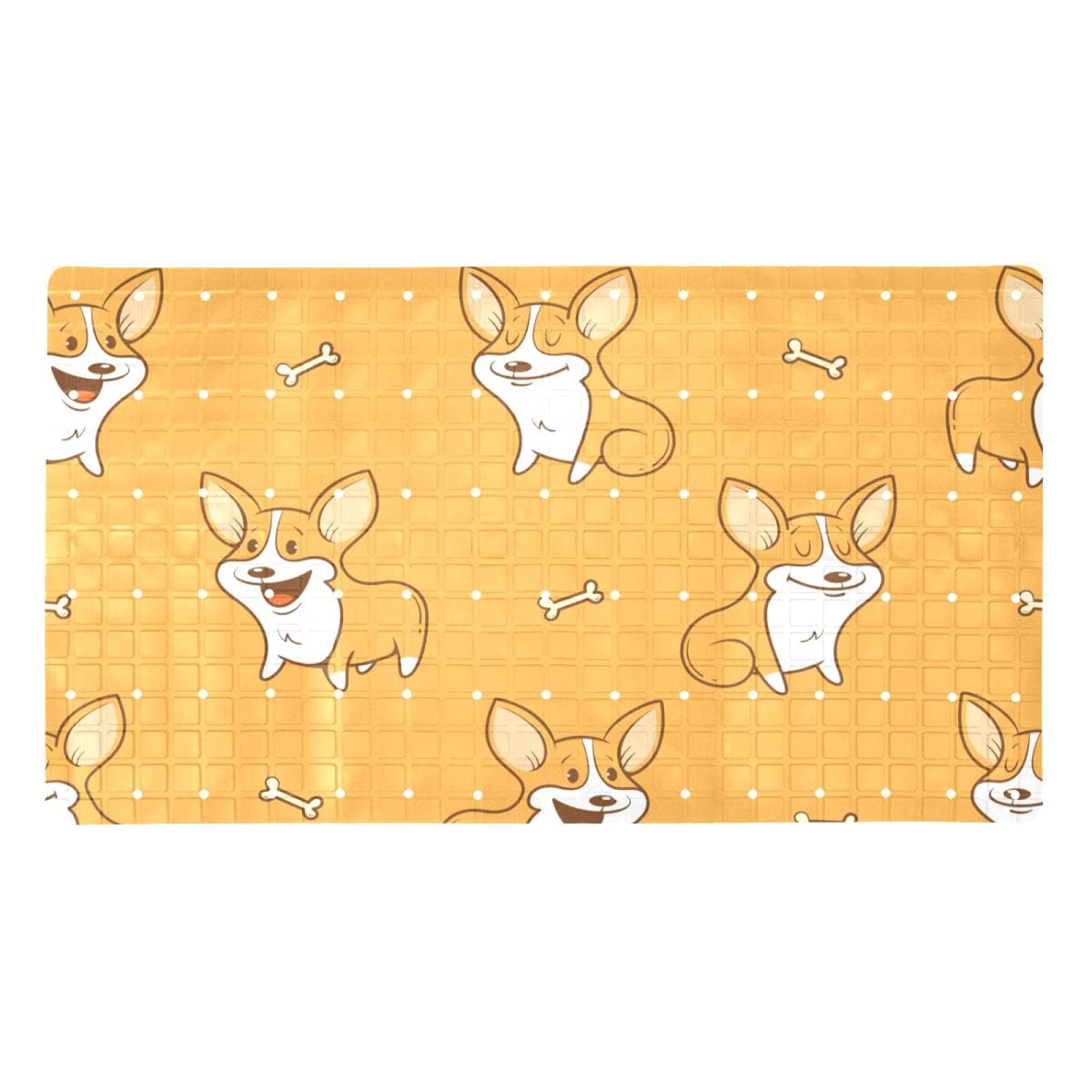 Tapis de bain corgi antidérapant avec ventouse puissante pour douche