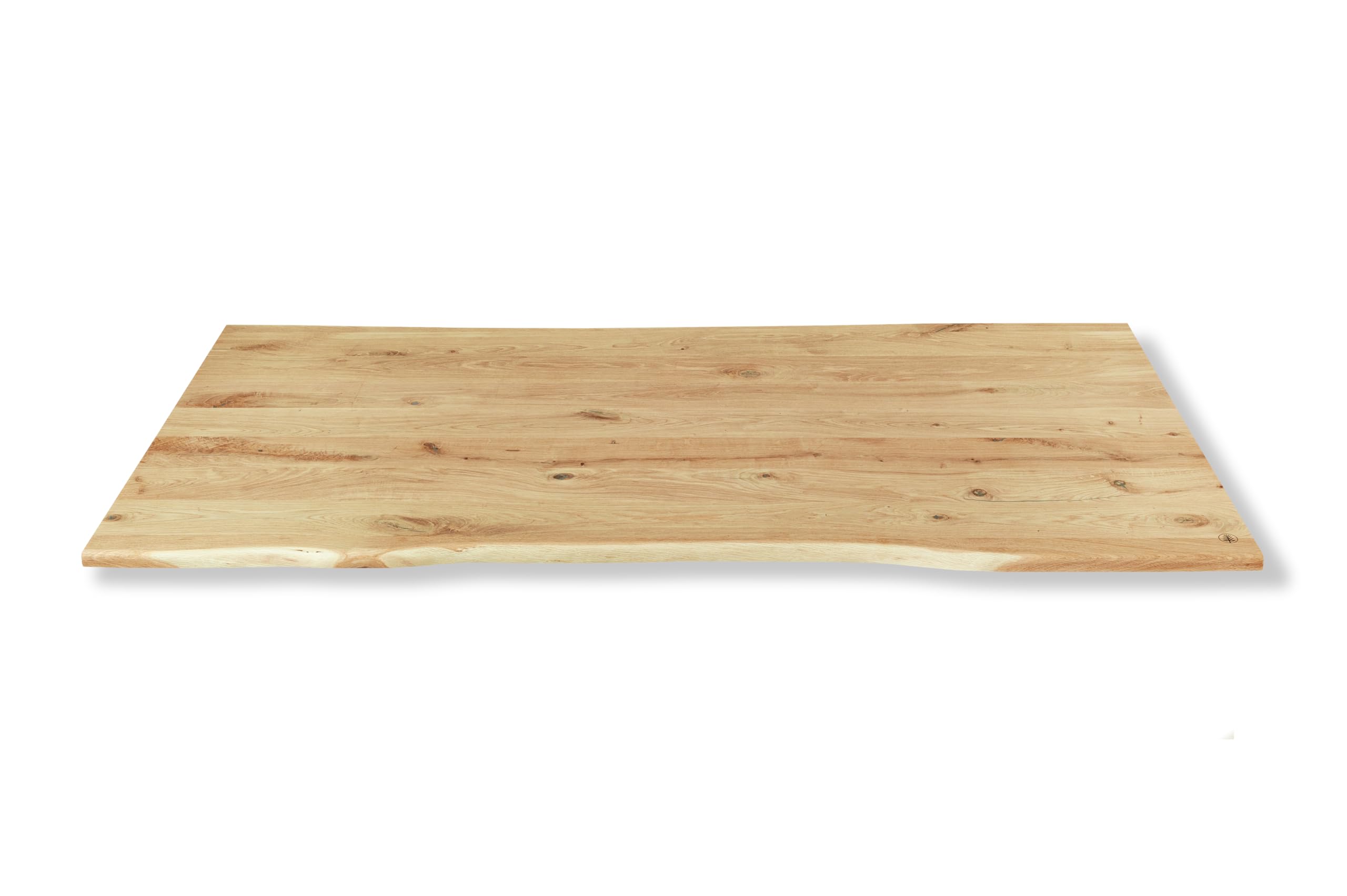 Tischplatte Schreibtischplatte 140 x 80 cm - 100% Massivholz Eiche rustikal - original Baumkante - Naturbelassen