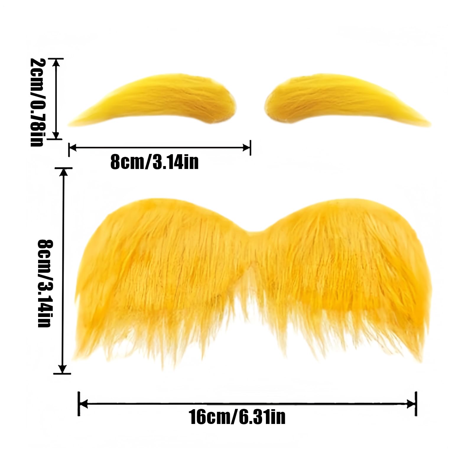 Baffi E Sopracciglia Gialli Per Halloween – Accessorio Cosplay Divertente Per Feste, Carnevale E Teatro - 2
