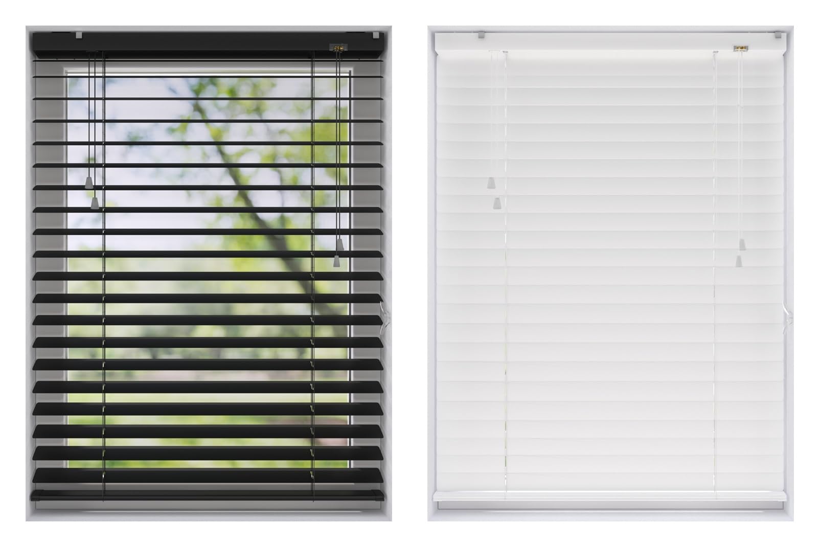 Alu Jalousie Sonnenschutz Rollo für Fenster Tür | viele Größen | 50 mm Lamellen aus Aluminium | Sichtschutz Blendschutz Wandmontage Deckenmontage Jalousette Faltrollo (100 x 180 cm, Farbe Schwarz)