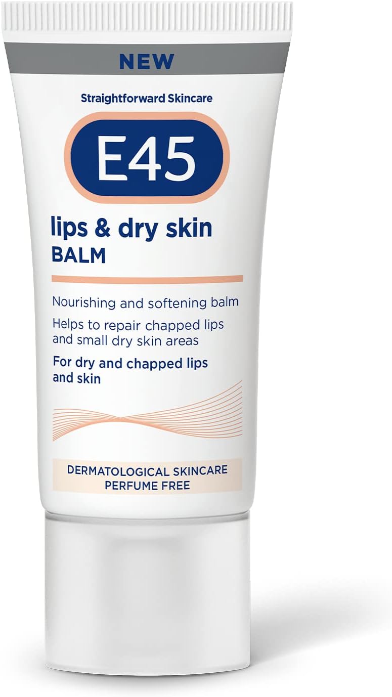 E45 Lips & Dry Skin Lip Balm – Moisturising Natural Lip Balm for Dry & Cracked Lips and Skin – Hydrating and Nourishing Lips Balm with Vitamin E – E45 Cream Lipbalm for Chapped Lips – 30ml E45 Lips & Dry Skin Lip Balm – Moisturising Natural Lip Balm for Dry & Cracked Lips and Skin – Hydrating and Nourishing Lips Balm with Vitamin E – E45 Cream Lipbalm for Chapped Lips – 30ml