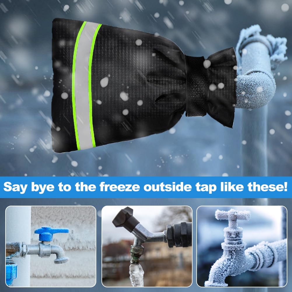 Housse De Robinet Extérieur 2 Pièces, Antigel Et Anti Fissures Protection Hivernale Reutilisable 63x33cm 98263002