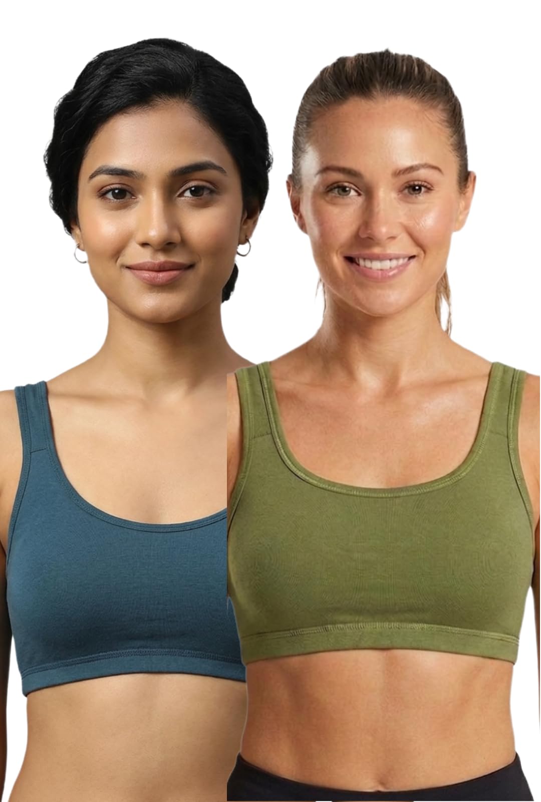 Women’s Seamless Sports Bra Pack of 2 – Non-Padded Non-Wired Comfortable Activewear Bra-image-16