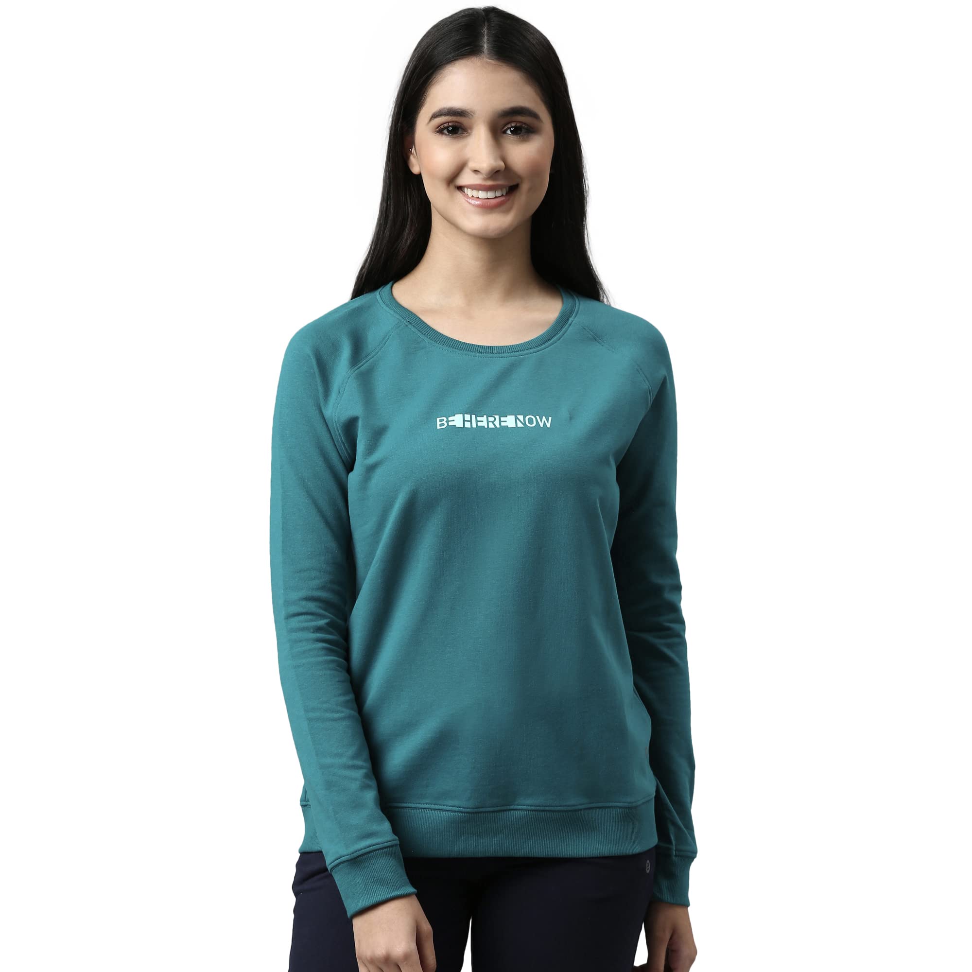 enamor Women Cotton Blend Full Sleeve Round Neck Regular Length Slip On Sweatshirt-Graphic Print,Relaxed Fit-E079-picture-10