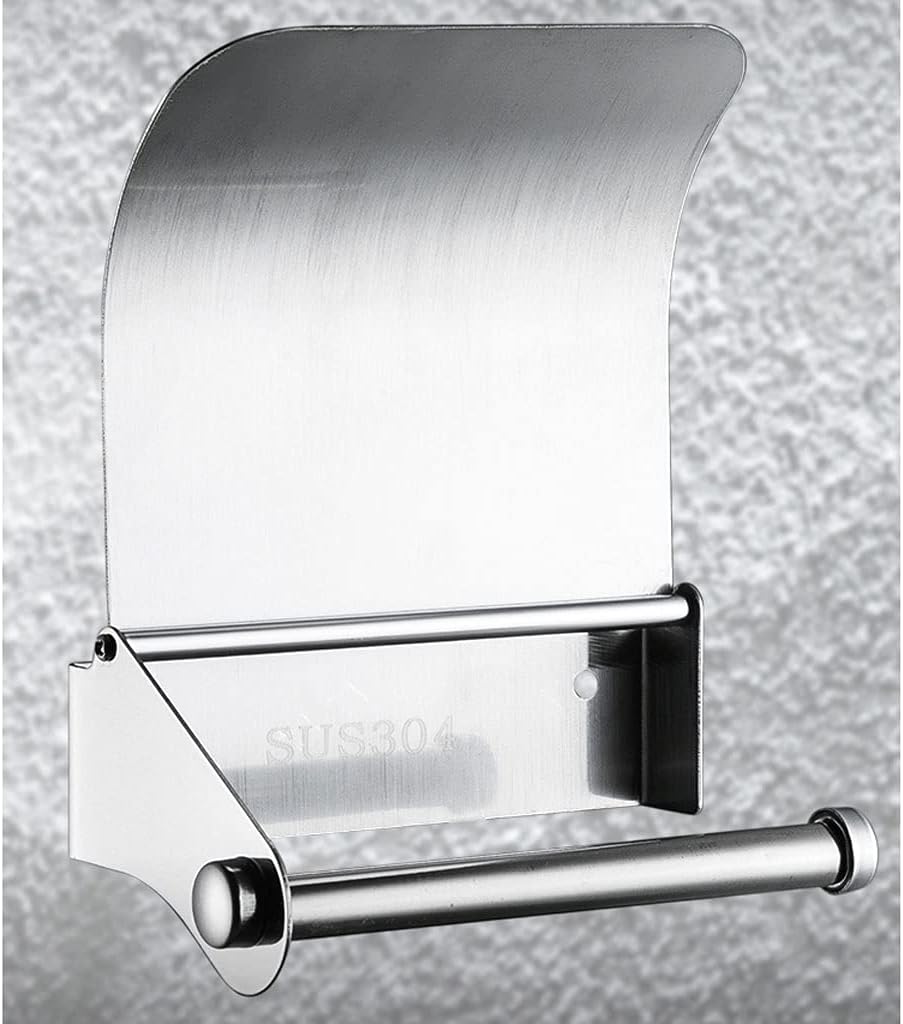 Toilet PaHolder Bathroom Accessories Toilet Paper Holder, Stainless Steel Toilet Paper Roll Holder Wall Mounted Tissue Roll Hanger Paper Roll Holder for Bathroom Tissue Holder for Bathroom
