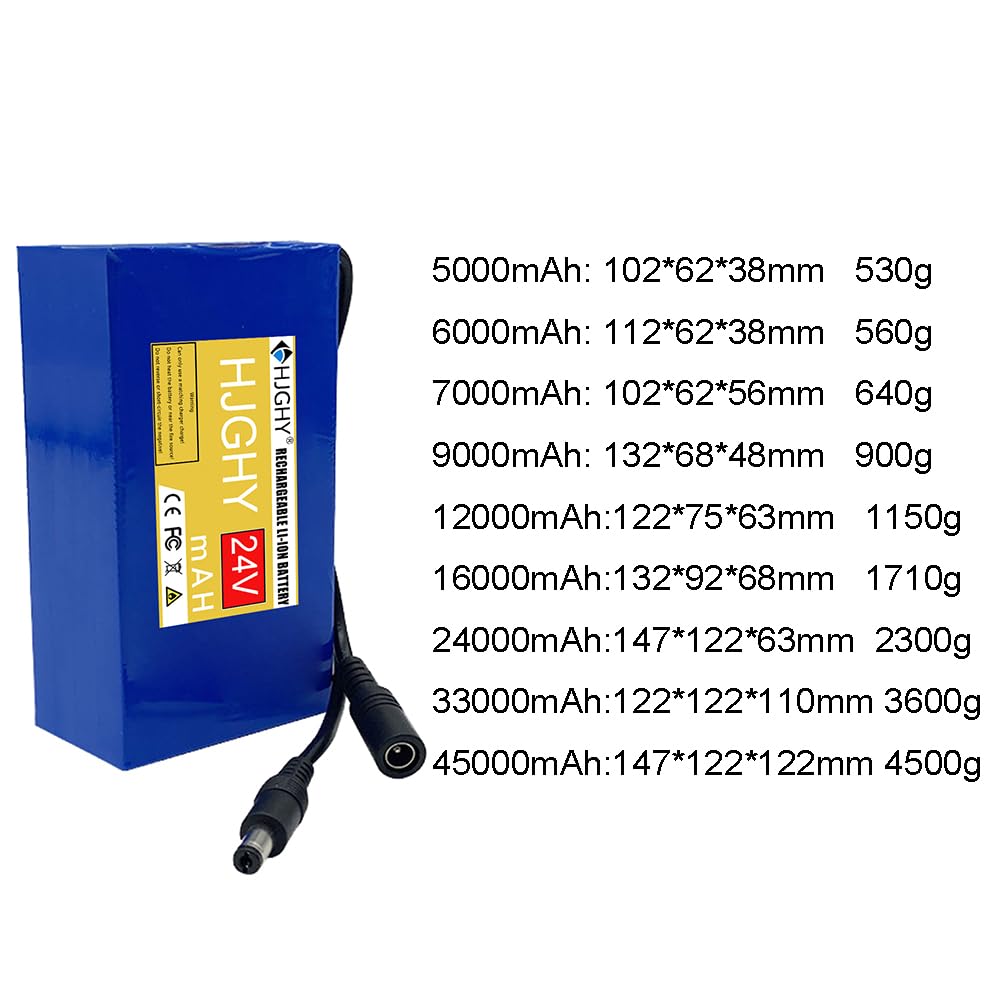 Batteria agli ioni di Litio Ricaricabile da 24 V, 5000 mAh, 6000 mAh, 7000 mAh, 9000 mAh, 12000 mAh, 16000 mAh, 24000 mAh, 33000 mAh, 45000 mAh, Power Bank Portatile
