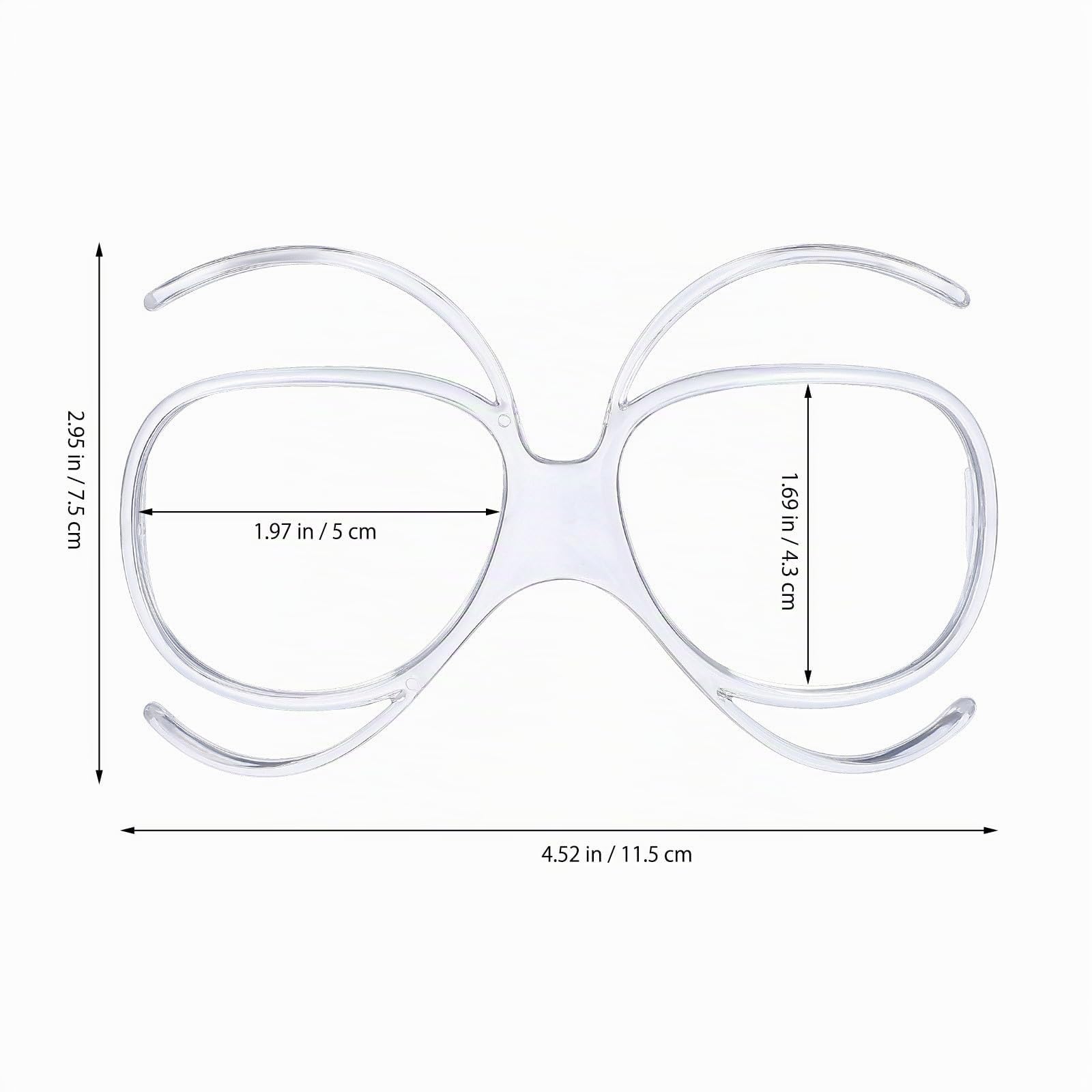 LIOOBO Occhiali da Sci da Prescrizione Rx Inserts Adattatore Ottico Adattatore Ottico Flessibile Bendible Bendible Dimensioni Universale Cornice Interna Snowboard Motorcycle Goggle