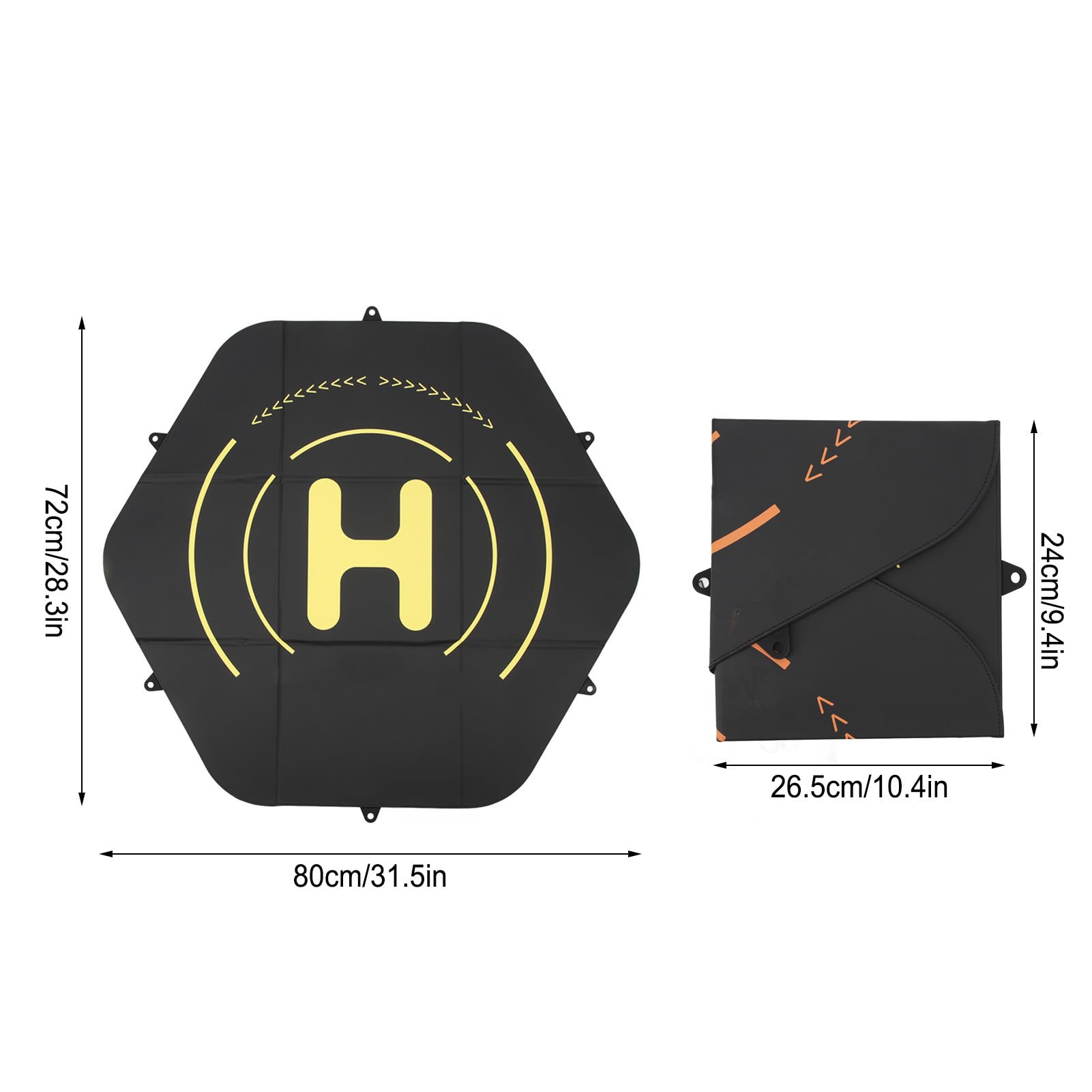 Dilwe Drone Landing Pad 80cm Pelle Silicone Double Sided Waterproof Fast Fold Drone Landing Protector Mat per 3 PRO
