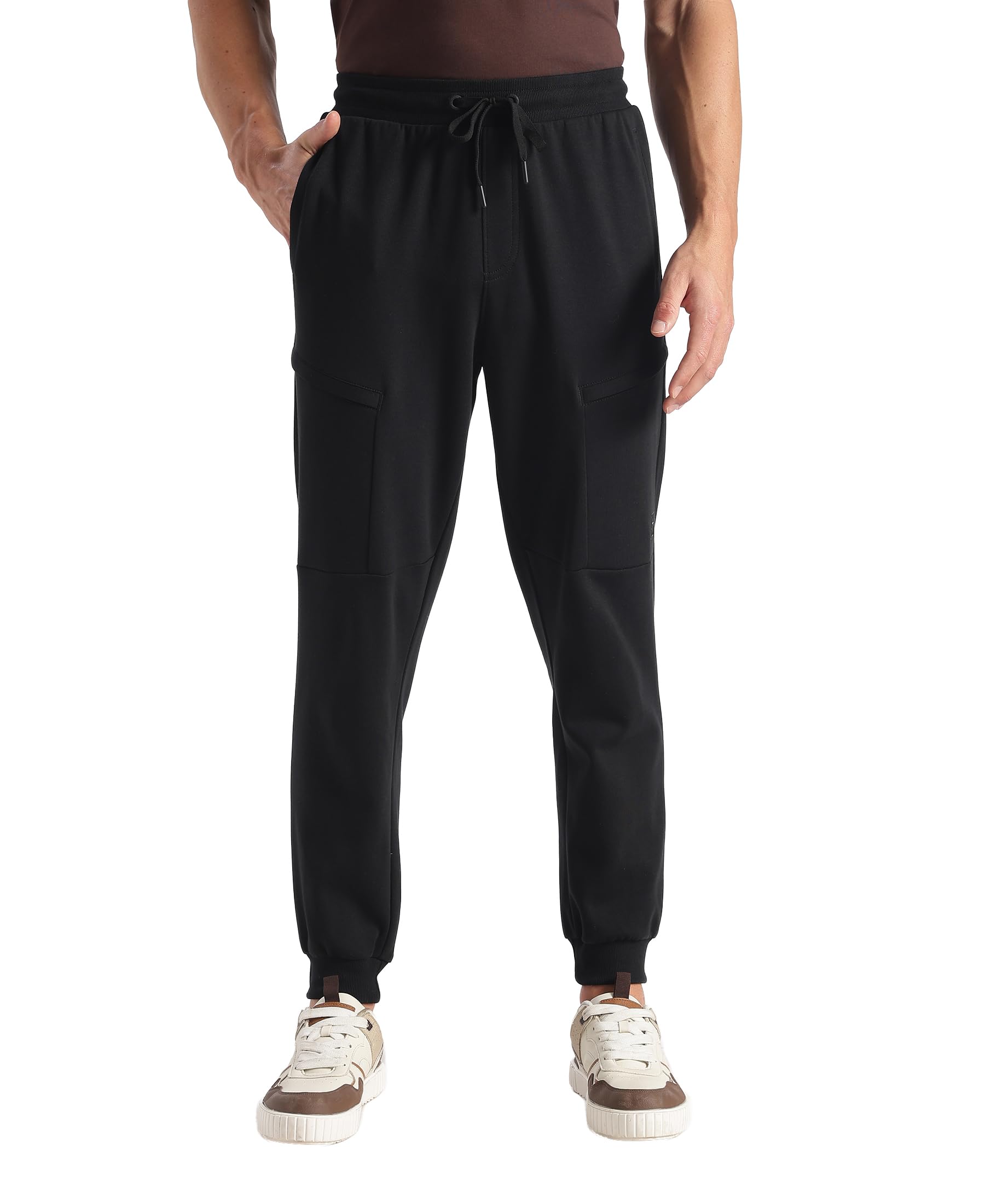 AM72 Men's Super Combed Cotton Rich Regular Fit Jogger with Zipper Pockets-image-8