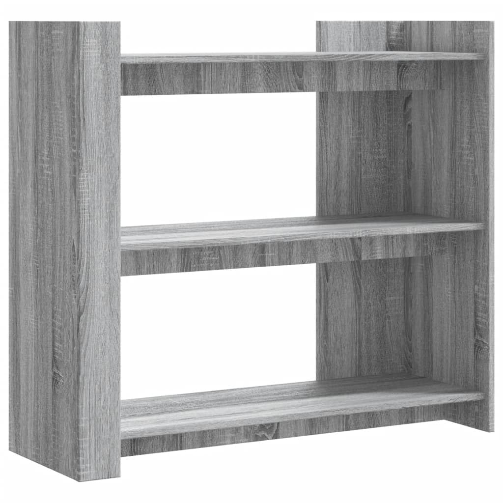 Mesa de consola clásica de madera gris Sonoma para el apartamento como mesa de pasillo con espacio de almacenamiento para fotos y plantas, dimensiones 100 x 35 x 90 cm
