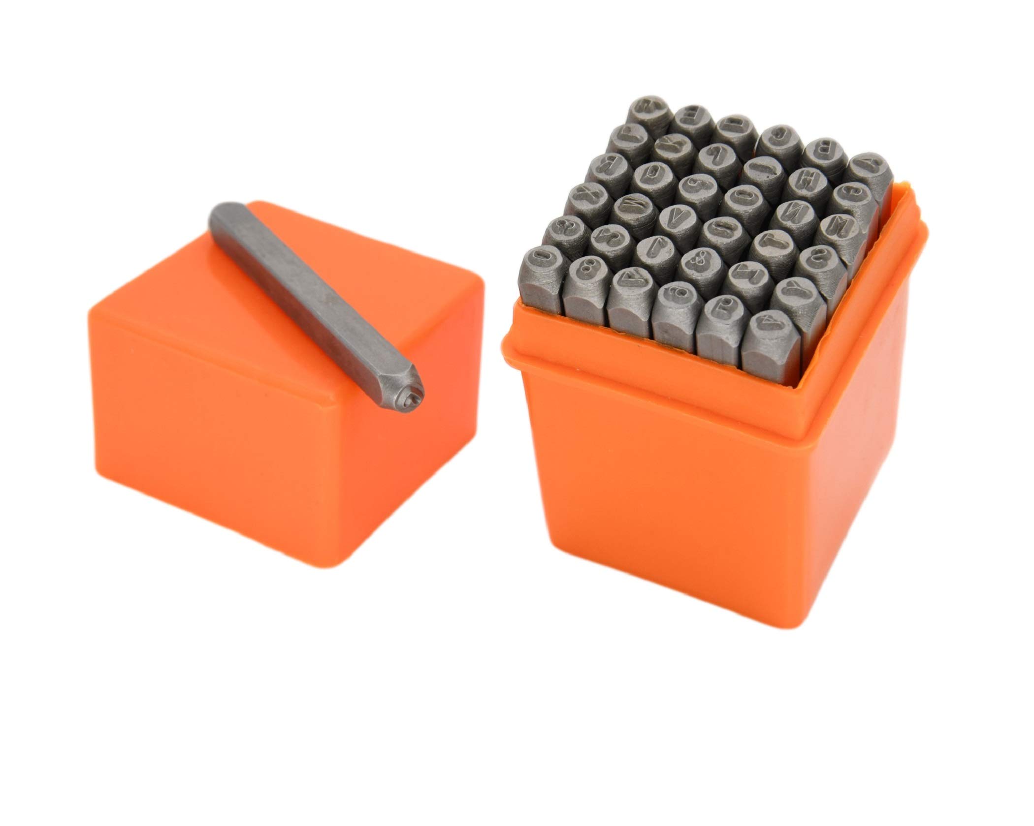 Number and Letter Stamp Set,(A-Z & 0-9 + Love), Metal Letter Punch Set 1/8 (3mm) Characters Punch Perfect for Imprinting Metal, Plastic, Wood, Leather,(37-Pcs Punch Set)