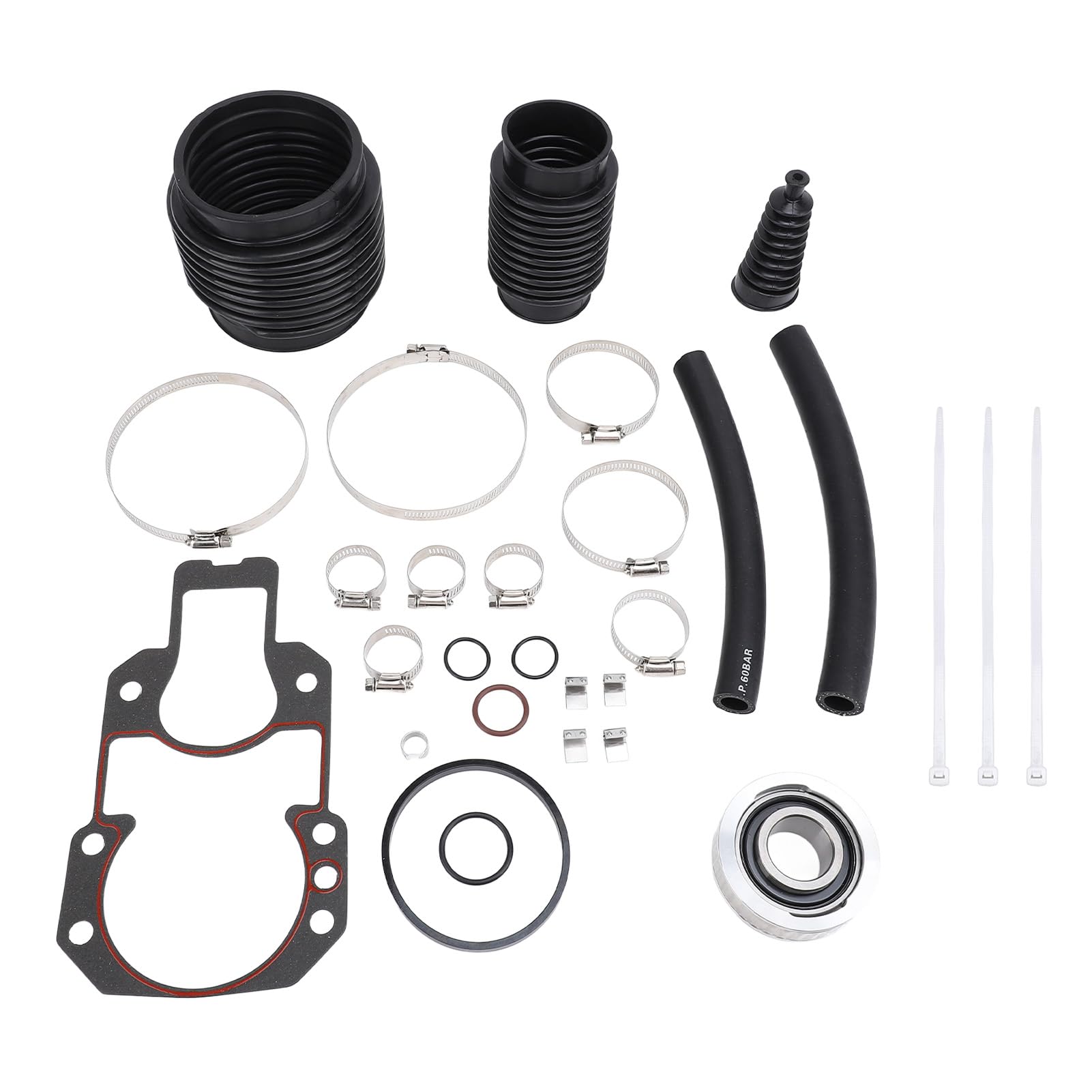 Kit de Fuelle de Sello de Espejo de Popa, Reemplazo de Rodamiento de Cardán, Caucho de Grado Marino, Acero Inoxidable para Barcos Mercruiser Alpha One Gen 1