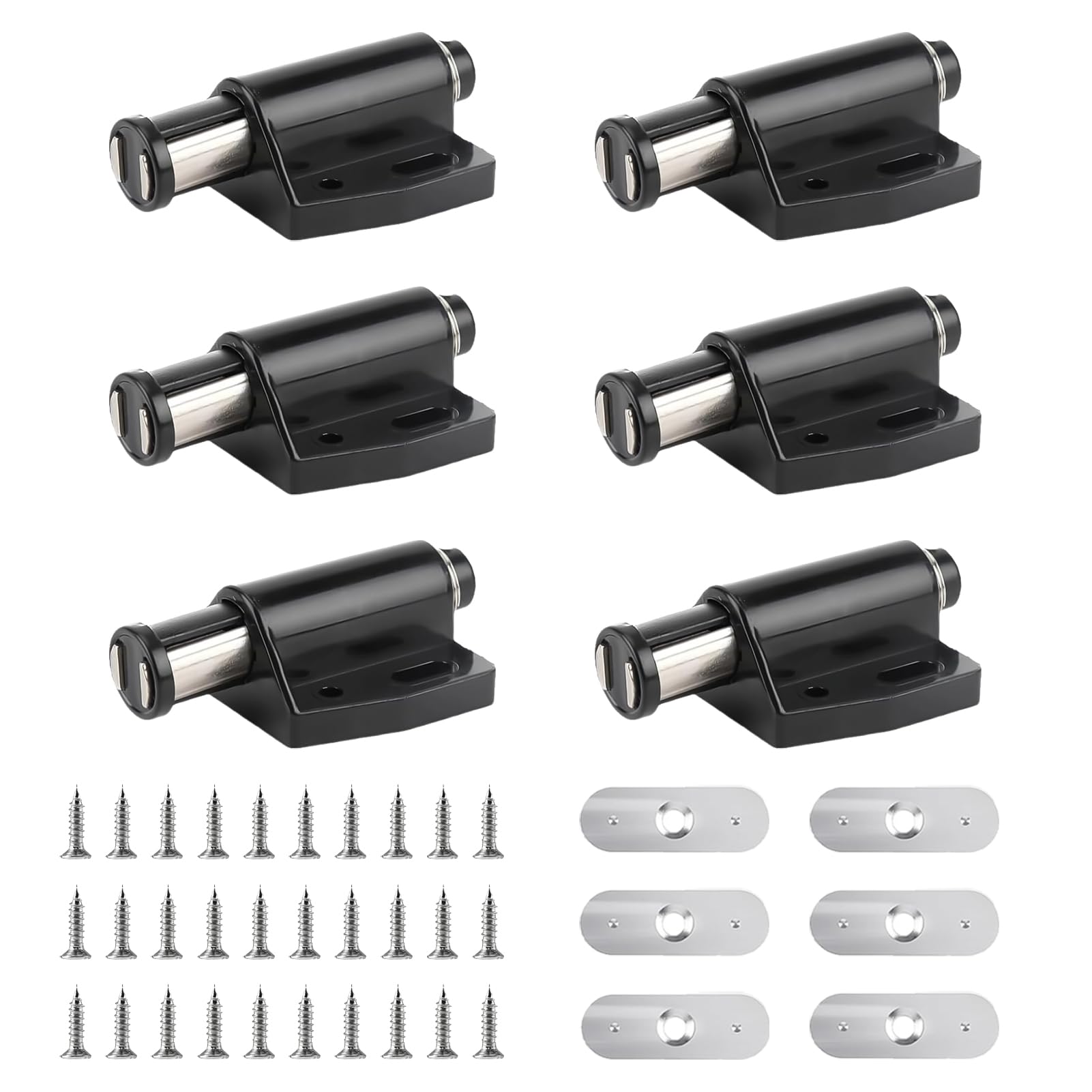 6 Packs Magnetic Pressure Touch Release Catches, Magnetic Push to Open Latch Door Catches