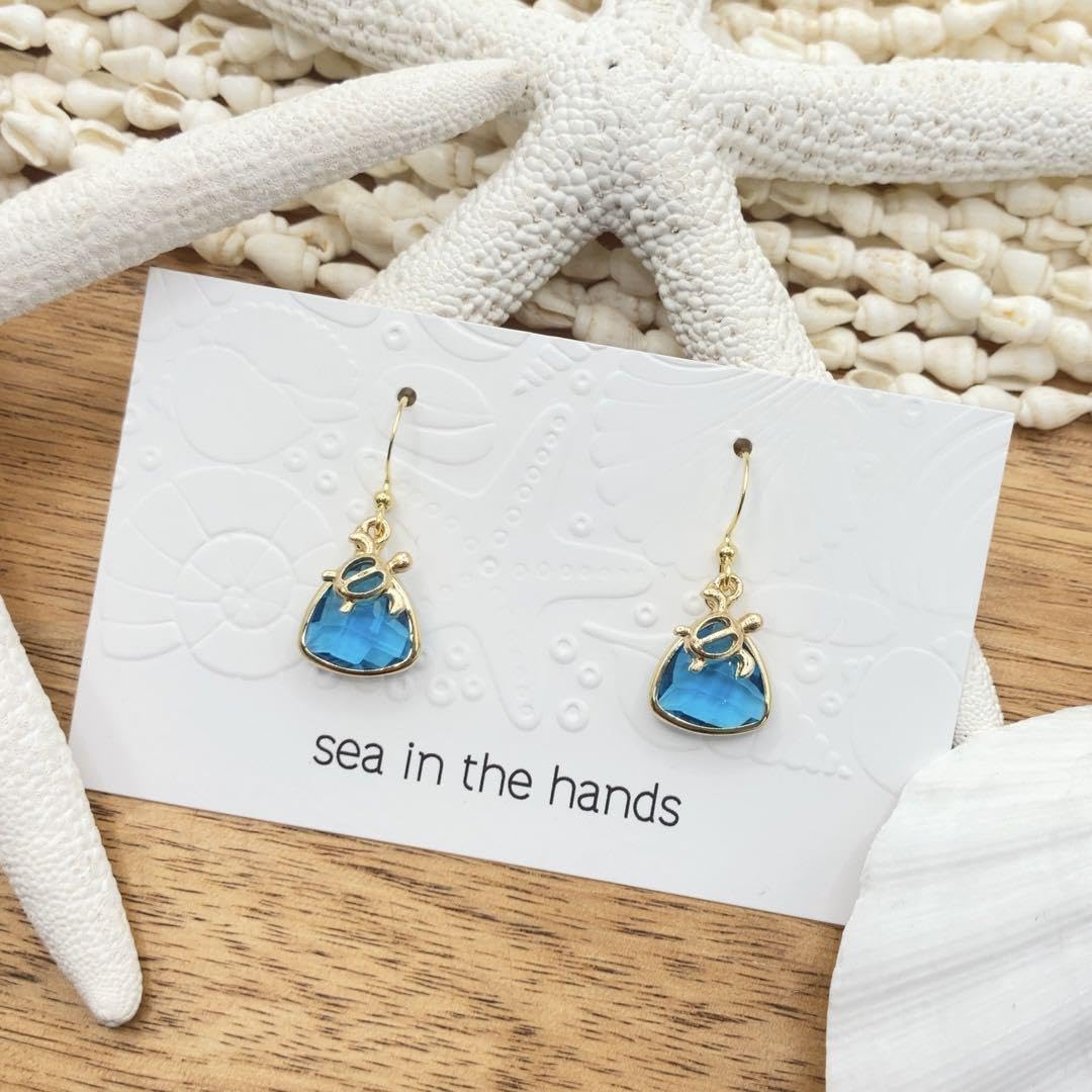 Amazon.co.jp: 107 honu ピアス （ ホヌ 透明感 ブルー ハワイ お守り