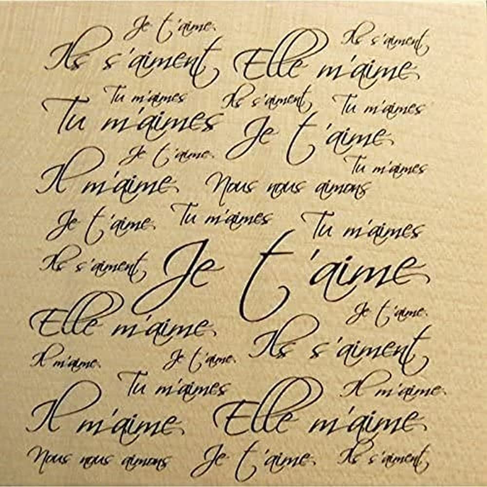 Artemio Wooden Stamp G Text Je T'Aime… Ils s'aiment